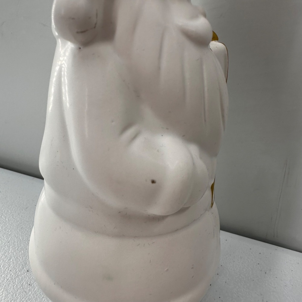 White‎ Ceramic Santa Clause Figurine Gold Accents 8 Inch Christmas Holiday Decor - Picture 9 of 11